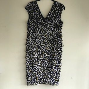 Adrianna Papell Ruffled Tier Dress w/ Polka Dots